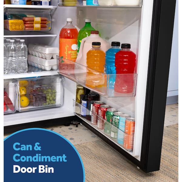 21 cu. ft. 30 in. Garage Ready Top Freezer Refrigerator in Black with 2-Sliding Deli Drawers