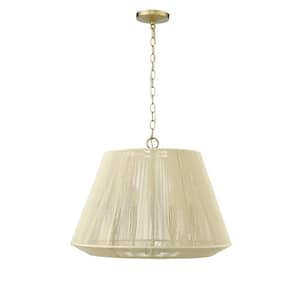 Sterling 6-Light 24.3 in. Modern Gold Pendant-Light Cotton twine