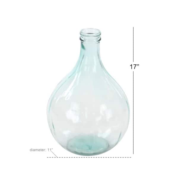 Blue Modern Glass Bottle Big Vase, Size: Large, Shape: Round Shaped