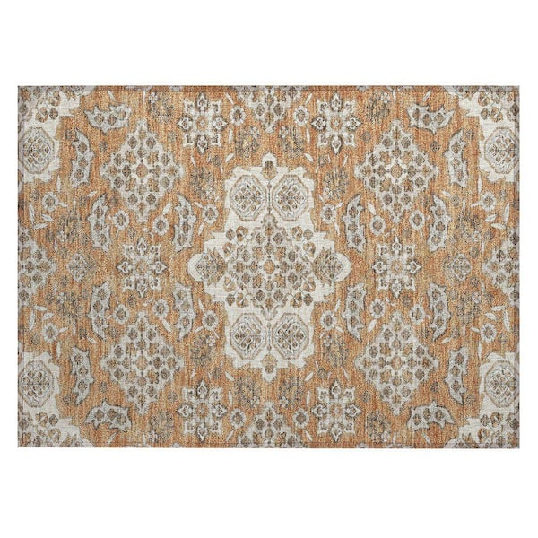 Chantille Machine Washable Indoor/Outdoor Abstract ACN1853 Terracotta 2 ft. x 3 ft. Accent Rug