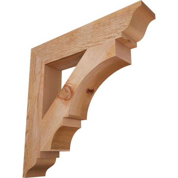 Ekena Millwork 4 in. x 22 in. x 22 in. Western Red Cedar Balboa Traditional Rough Sawn Bracket