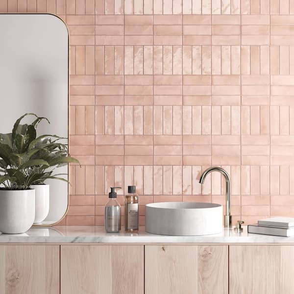 Coco Matte Orchard Pink 2 in. x 5-7/8 in. Porcelain Floor and Wall Tile (5.94 sq. ft./Case)