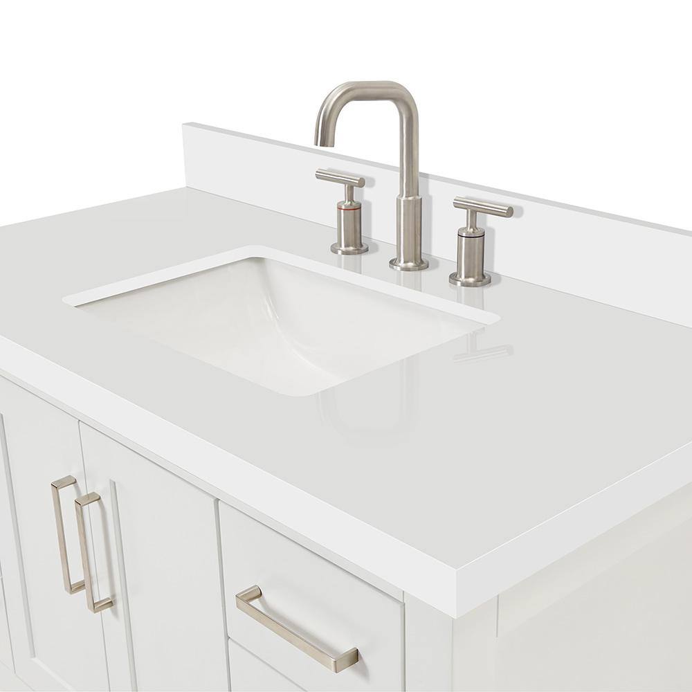 Magnolia White Solid Wood Freestanding Bath Vanity with Quartz Top