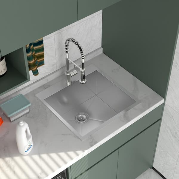 Logmey 22-inch Drop-In Stainless Steel Laundry Utility Sink