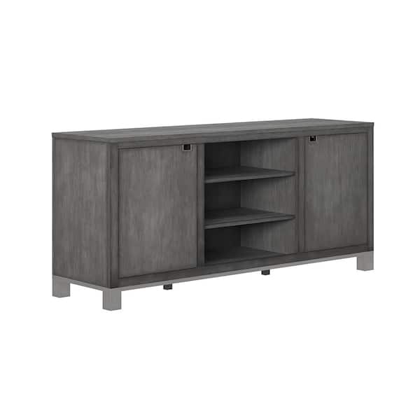 Bridgevine Home Latchlock Foggy Grey TV Stand Fits TV's up to 69 in.