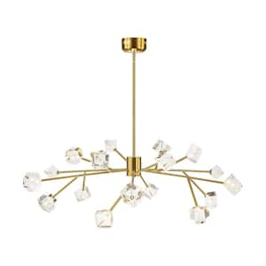 Ellie 18-Light Gold Square Crystal Sputnik Chandelier