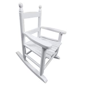 Wood Durable White Outdoor Rocking Chair for Kids, Indoor and Outdoor
