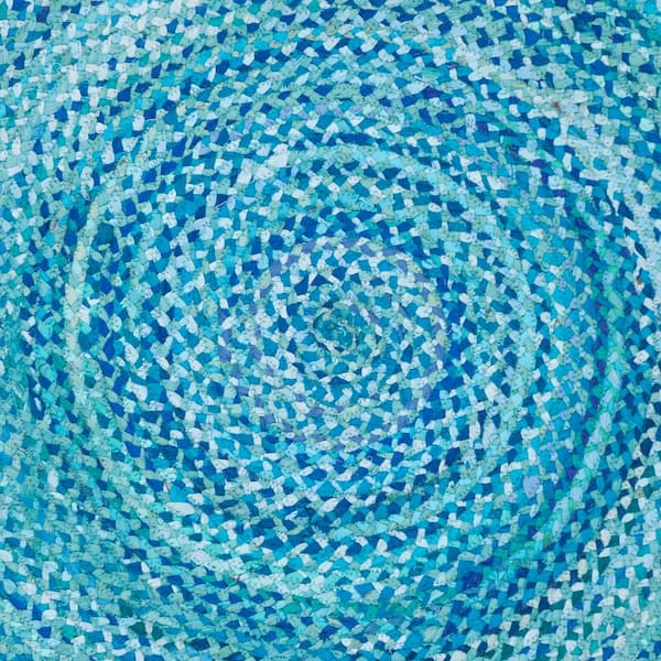  SAFAVIEH Braided Collection Area Rug - 4' Round, Aqua