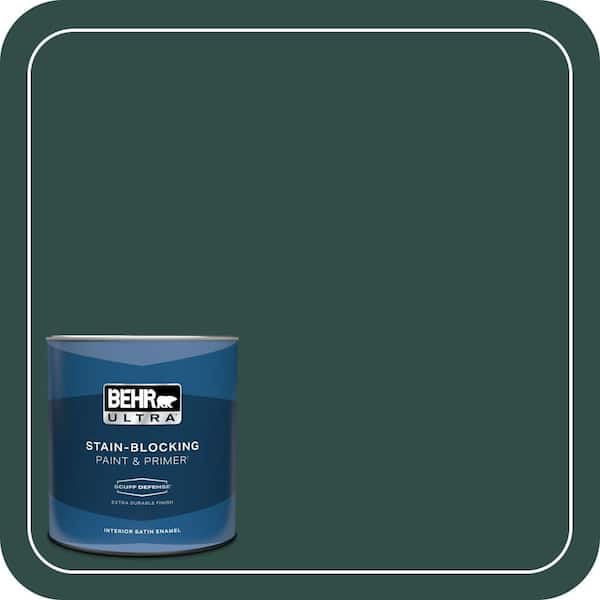 BEHR ULTRA 1 qt. #ECC-51-3 Hidden Forest Extra Durable Satin Enamel Interior Paint & Primer