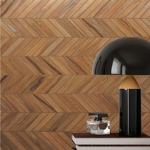 Everlasting Chevron Oak 9.44 in. x 19.68 in. Matte Wood Look Porcelain Floor and Wall Mosaic Tile (1.29 sq. ft./Each)