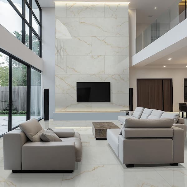 MSI Amari Gold 24 in. x 48 in. Polished Porcelain Marble Look