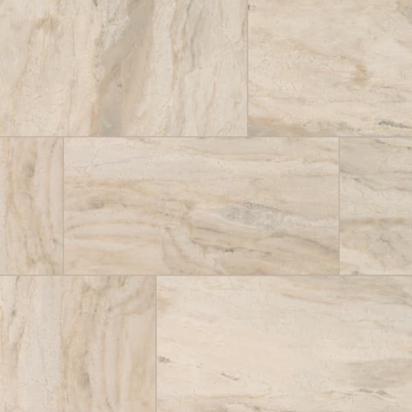 Daltile St. Clamont Ivory Marble 15 in. x 30 in. Glazed Porcelain Floor and Wall Tile (16.35 sq. ft./Case)