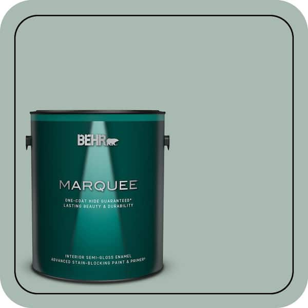 BEHR MARQUEE 1 gal. #BXC-85 Quiet Teal Semi-Gloss Enamel Interior Paint & Primer