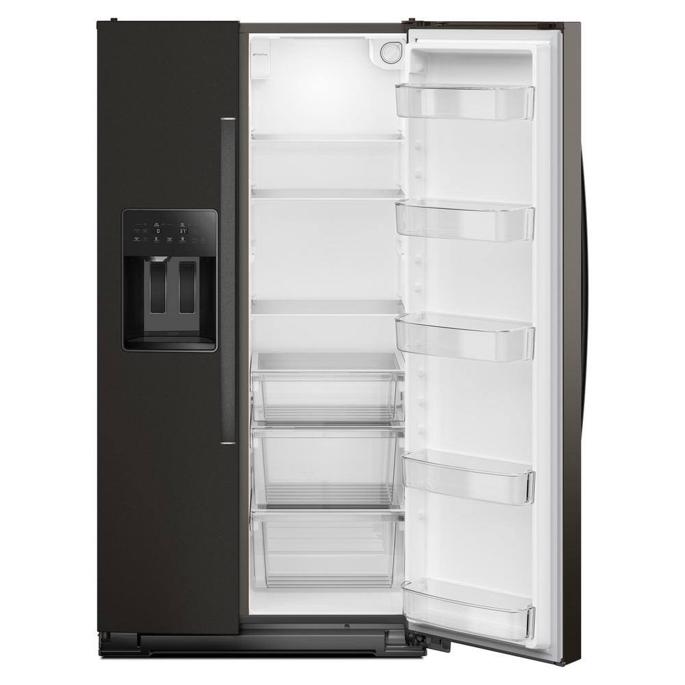 36 in. 20.55 cu. ft. Counter Depth Freestanding Side-by-Side Refrigerator in Black Stainless Finish with TruCool System
