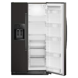 36 in. 20.55 cu. ft. Counter Depth Freestanding Side-by-Side Refrigerator in Black Stainless Finish with TruCool System