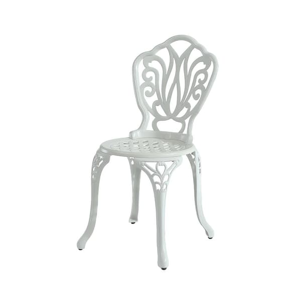 Clihome (2-Piece) Cast Aluminum Bistro Chairs with Pattern: Rustproof, Ergonomic and Stylish for Indoor/Outdoor Use