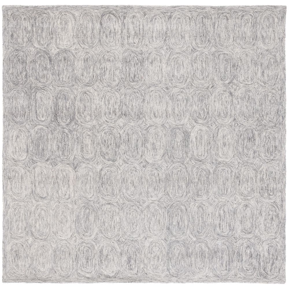 Hand-Tufted Elegance Gray Wool 6' Square Rug