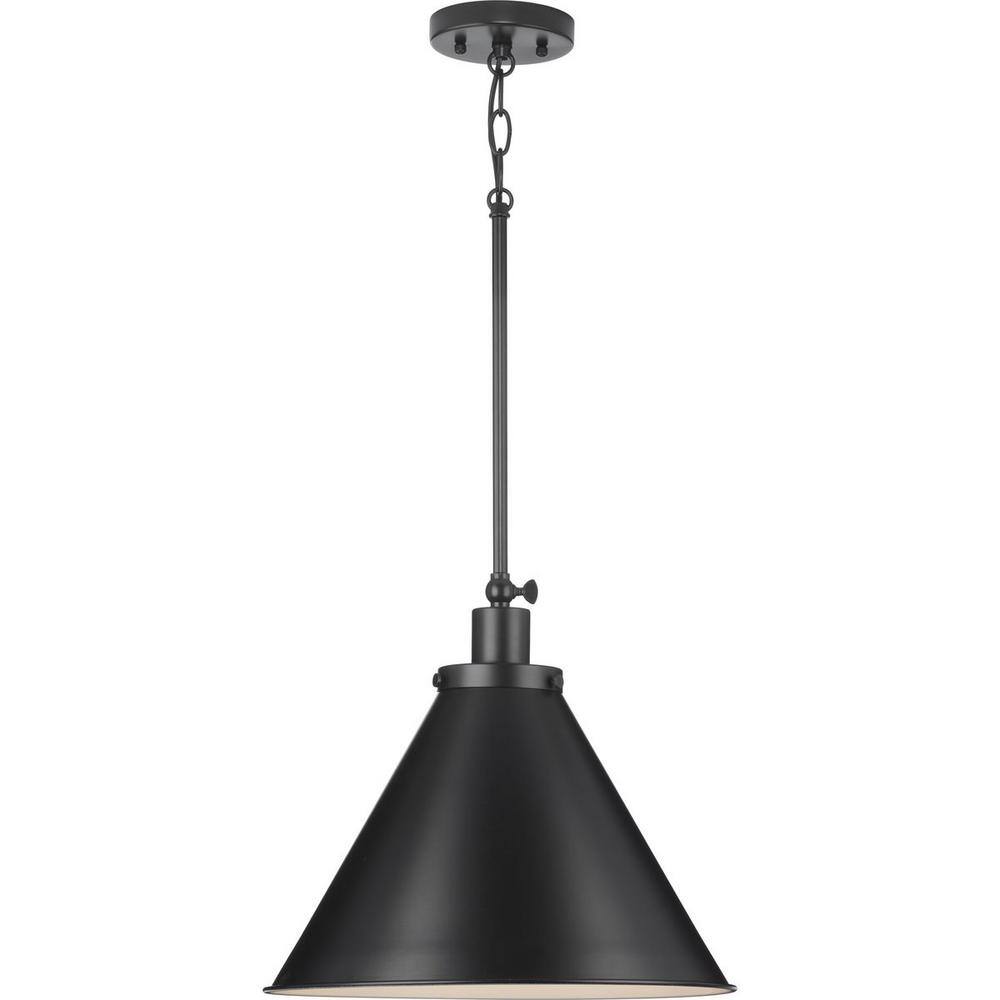 Hinton Matte Black 16" Cone Pendant Light
