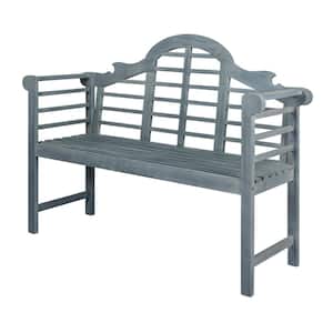 Lutyens 51.2 in. Wood 3-Seat Arched 600 lbs. Support Acacia Outdoor Garden Patio Bench, Gray
