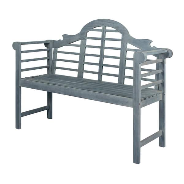 JONATHAN Y Lutyens 51.2 in. Wood 3-Seat Arched 600 lbs. Support Acacia Outdoor Garden Patio Bench, Gray