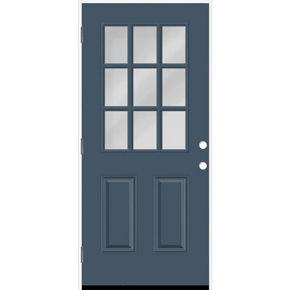 Reliant 36 in. x 80 in. 2P HalfLite 9L SDL Clear Glass RHOS DarkDenim Finish Fiberglass Prehung Front Door w/4-9/16 Jamb price history on PriceWatchPro