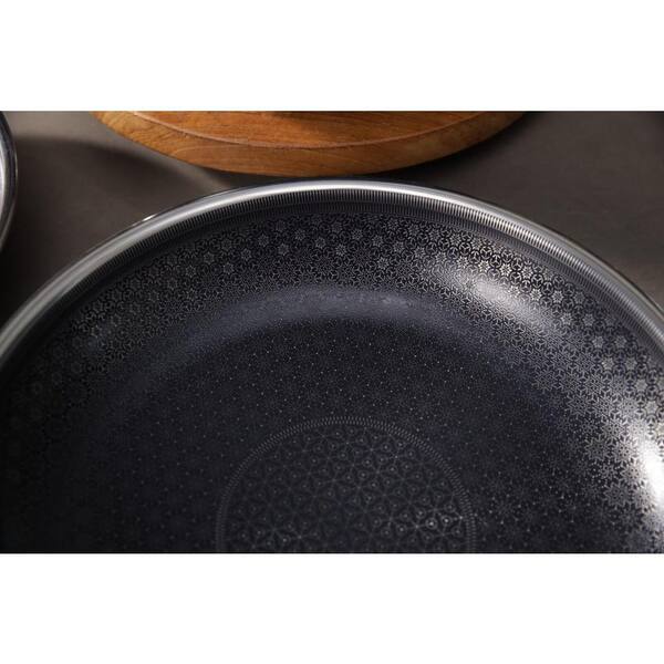 9.4IN Non-stick Grill Pan with Folding Handle for Stove Tops, Induction,  Black