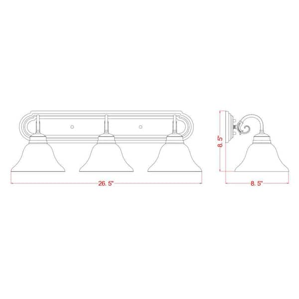 Millbridge 3-Light Satin Nickel Vanity Light