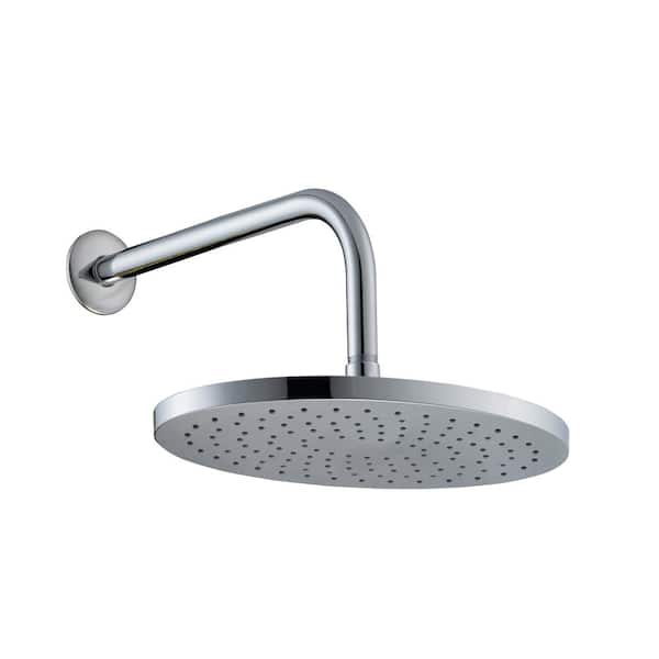 Glacier Bay 1-Spray 10 in. Oval Fixed Shower Head with 12 in. Stainless Steel Arm and Flange in Polished Chrome