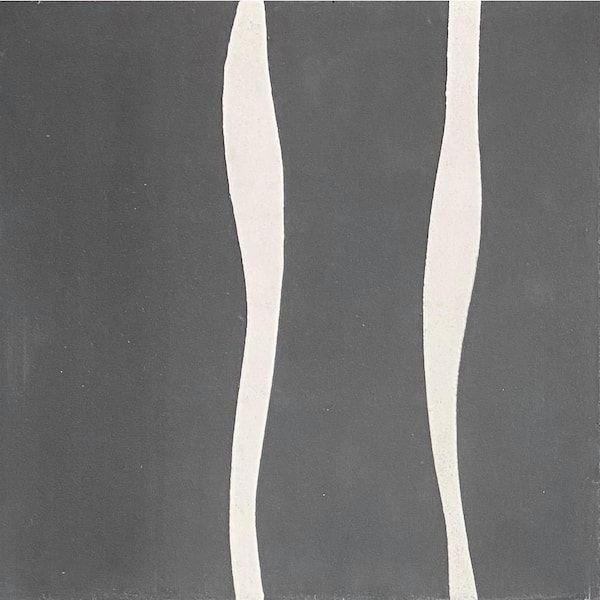 KCT 12 Black, White 8 in. x 8 in. Regular Handmade Floor/Wall Cement Tile (7.11 sq. ft./Box)