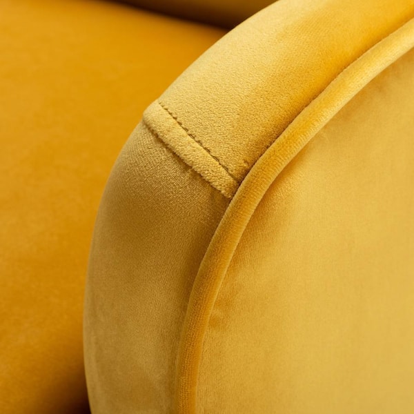 JAYDEN CREATION Nora Modern Mustard Velvet Accent Chair with JAYDEN CREATION Nora Modern Mustard Velvet Accent Chair with