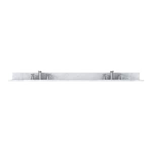 73 in. W x 22 in. D Natural Marble White Rectangular Double Sinks and Backsplash Bathroom Vanity Top in Carrara White