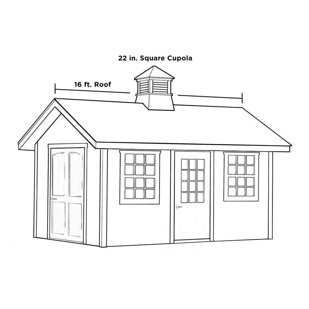 Coventry White Vinyl Cupola with Black Aluminum Roof, 22" x 29"