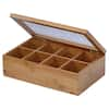 Oceanstar 8-Compartment Bamboo Tea Box with Hinged Lid TB1323 - The Home  Depot