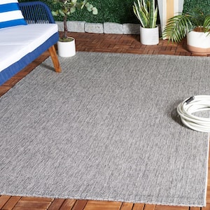 Sisal All-Weather Dark Gray  7 ft. x 7 ft. Solid Woven Indoor/Outdoor Square Area Rug