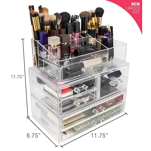 Sorbus 6.75 in. x 11.75 in. Stackable 1-Cube Cosmetic Organizer in