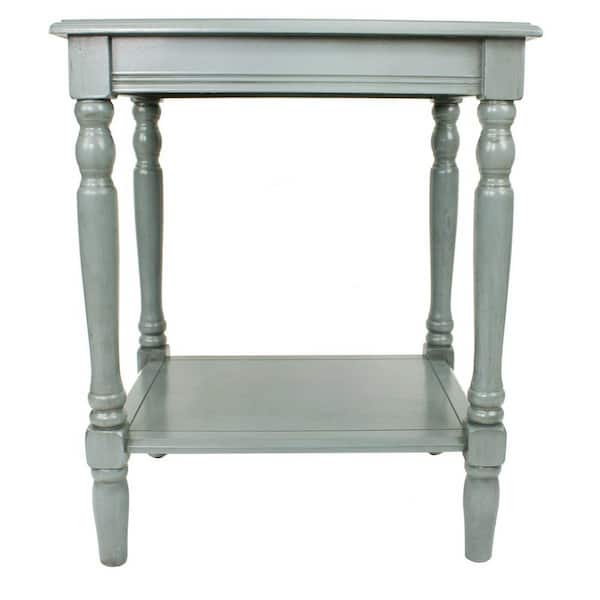 Decor Therapy Simplify Antique Artic Blue End Table FR1576 The Home Depot