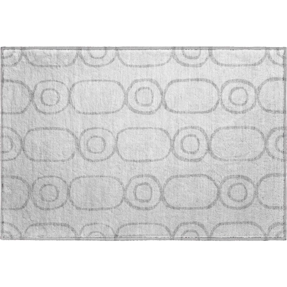 Mayfield Premium Machine Washable Abstract AMF2344 Silver 2 ft. x 3 ft. Accent Rug price history on PriceWatchPro