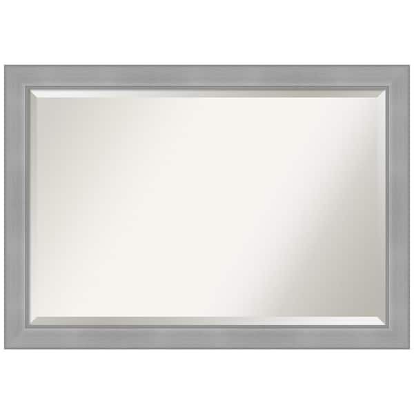Amanti Art Vista Brushed Nickel 40.25 in. H x 28.25 in. W Framed Wall Mirror