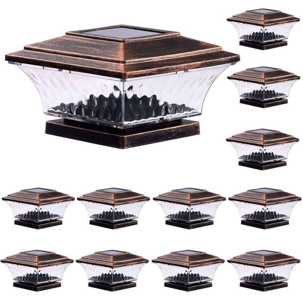 Outdoor Two Light Modes Solar Post Cap Lights Suitable for 4x4 Wooden Posts, Brushed Copper (12-Pack) price history on PriceWatchPro