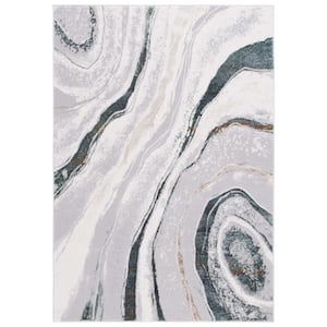 Alenia Gray/Ivory 9 ft. x 12 ft. Agate 2-Toned Area Rug