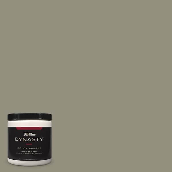 BEHR DYNASTY 8 oz. #N350-5 Muted Sage One-Coat Hide Matte Stain-Blocking Interior/Exterior Paint & Primer Sample