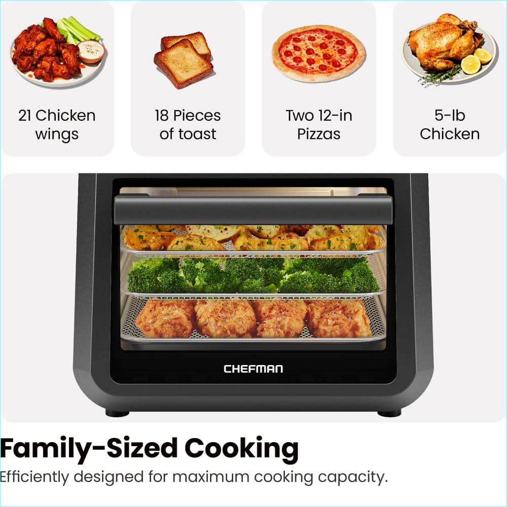 Chefman 12-Quart Black Digital Air Fryer Oven with Touchscreen