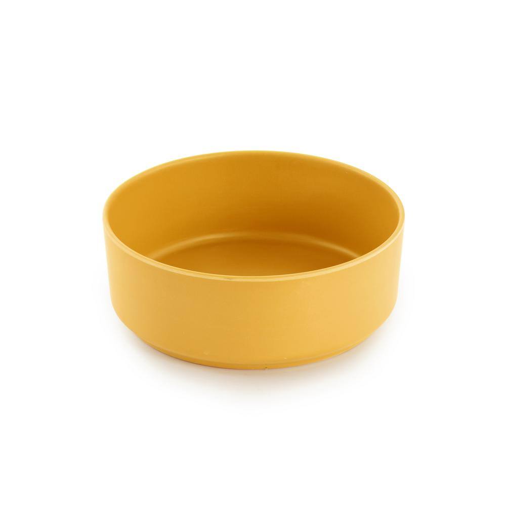 Yellow Gold Round Melamine Dinnerware Set, Service for 4