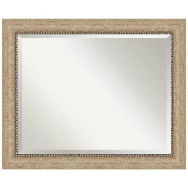 Amanti Art Astor 33 in. x 27 in. Modern Rectangle Framed Champagne Bathroom Vanity Mirror