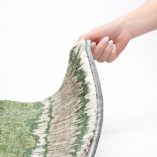 Dream Shag Premium Machine Washable Abstract ADS755 Green 10 ft. x 14 ft. Area Rug