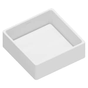Quattro 14-1/2 in. Matte White Acrylic Square Vessel Sink