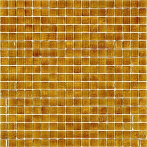 Skosh 11.6 in. x 11.6 in. Glossy Fire Beige Glass Mosaic Wall and Floor Tile (18.69 sq. ft./case) (20-pack)