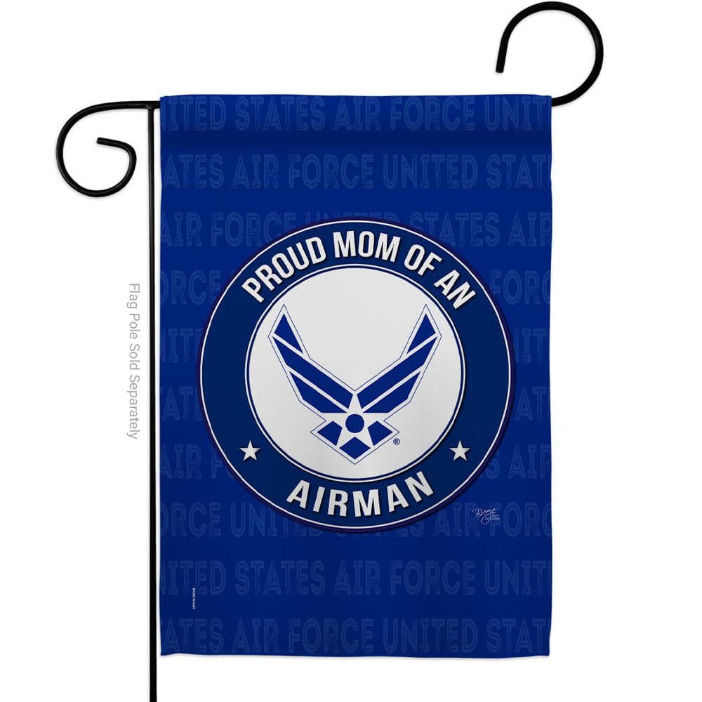 13 in. x 18.5 in. Proud Mom Airman Garden Flag Double-Sided Armed Forces Decorative Vertical Flags -  Breeze Decor, HDG108568-BO