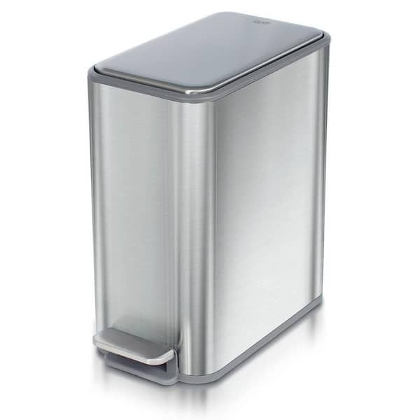Glad 2.6 Gal. Stainless Steel Step on Metal Household Trash Can