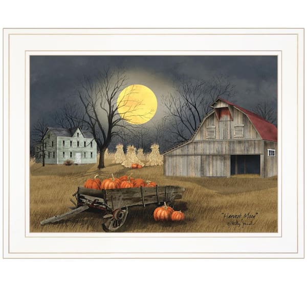 HomeRoots Charlie Harvest Moon 1-Piece Framed Wall Art 15 in. x 19 in.